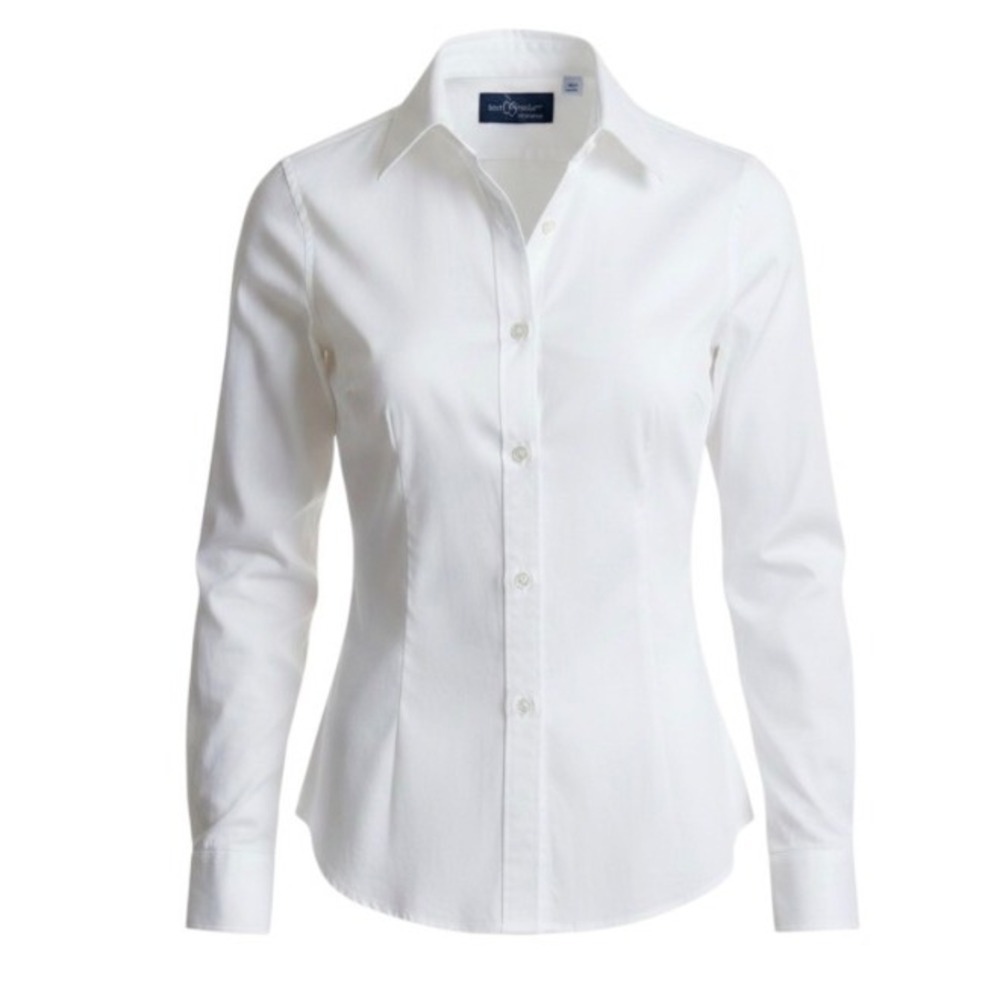 Becky Thatcher Button Down Shirt Womens M White Wrinkle Free Cotton Blend